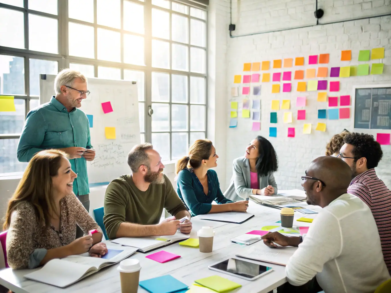 Participants actively engaging in a workshop, working on business growth strategies with facilitator guidance and interactive exercises.